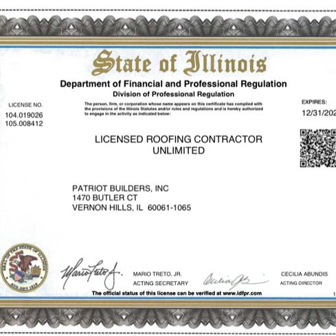 State of Illinois license
